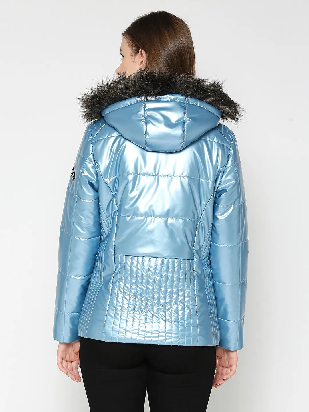 Being Human Clothing Women Semi Fit Jackets-Metalic Royal