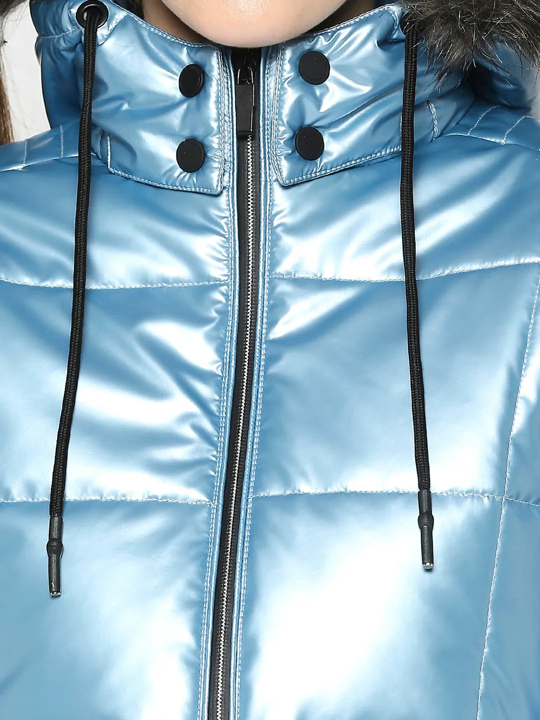 Being Human Clothing Women Semi Fit Jackets-Metalic Royal