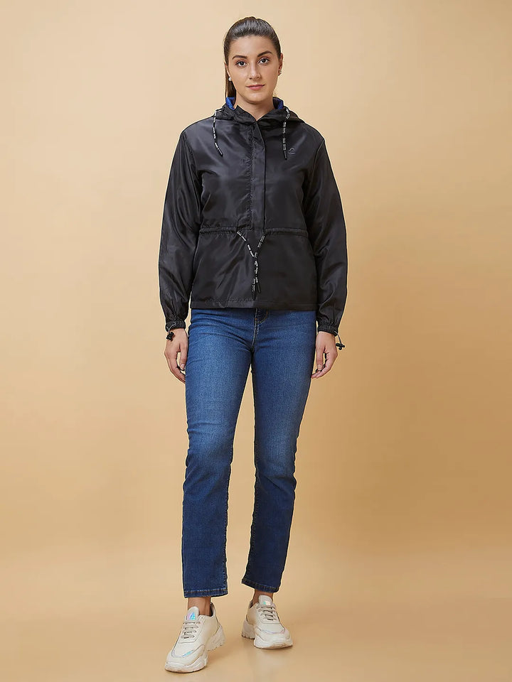 Black Regular Fit Long Sleeve Women's Jacket