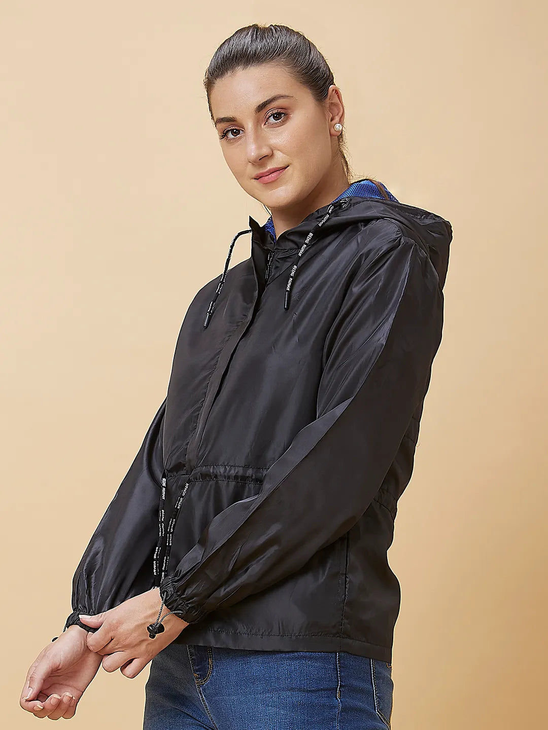 Black Easy Fit Long Sleeve Women's Jacket By Being Human Clothing