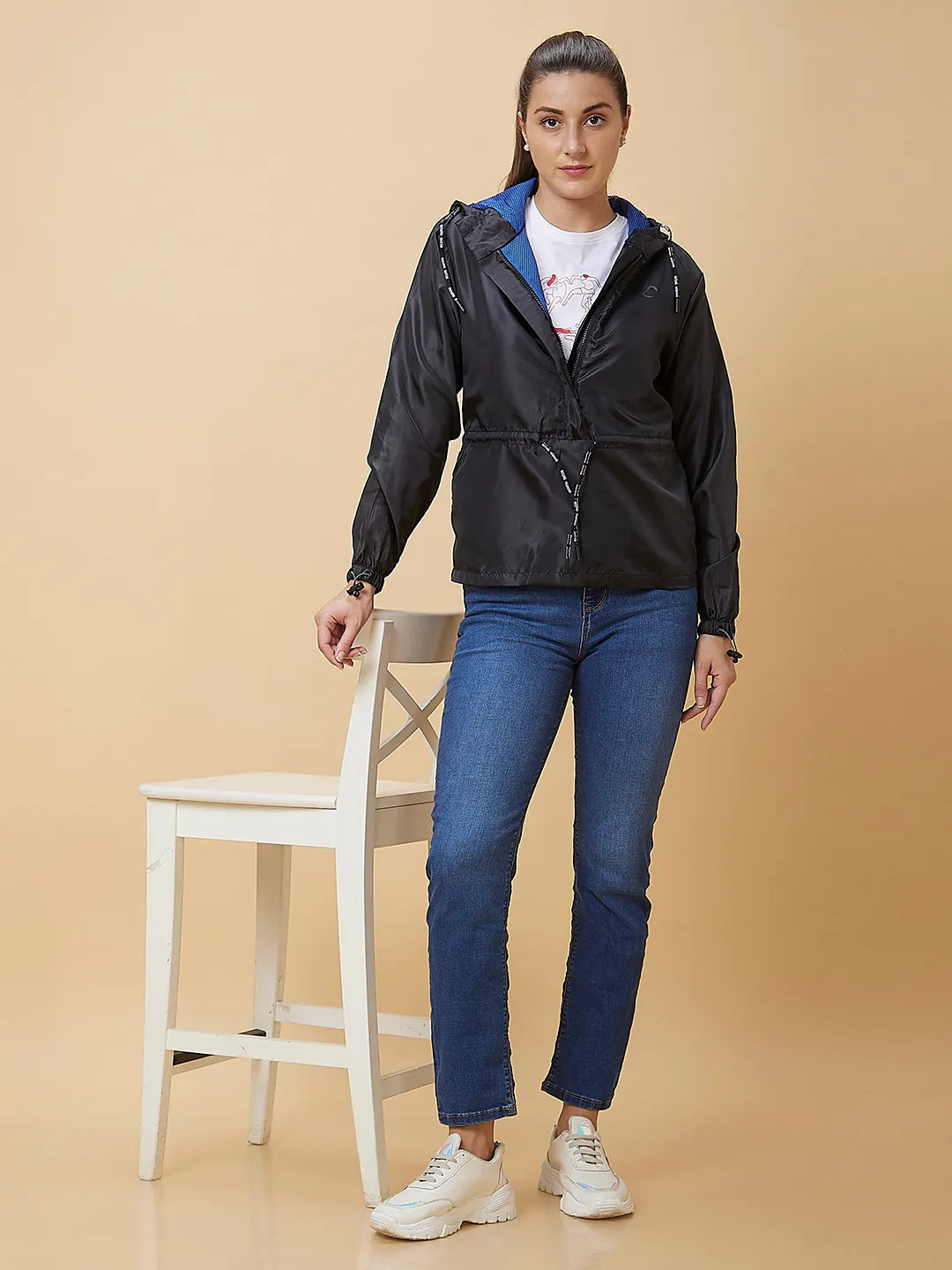 Black Easy Fit Long Sleeve Women's Jacket By Being Human Clothing