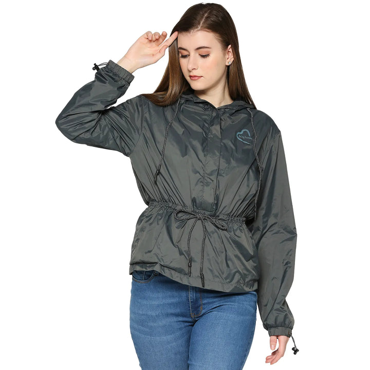 Grey Regular Fit Long Sleeves Women's Jacket