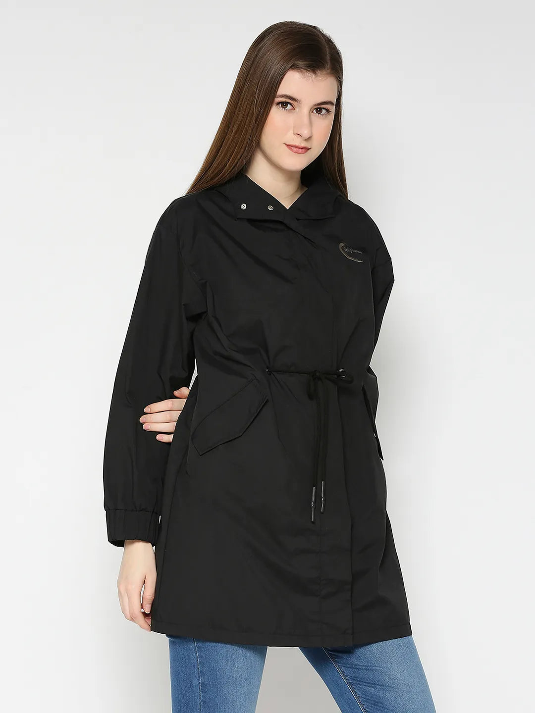 Being Human Clothing Women Easy Fit Hooded Jackets-Black