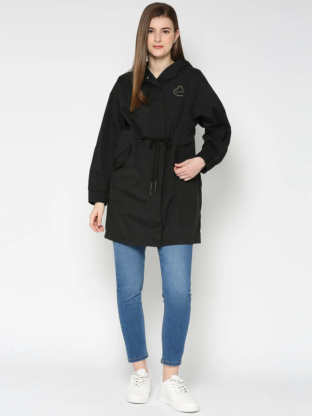 Being Human Clothing Women Easy Fit Hooded Jackets-Black