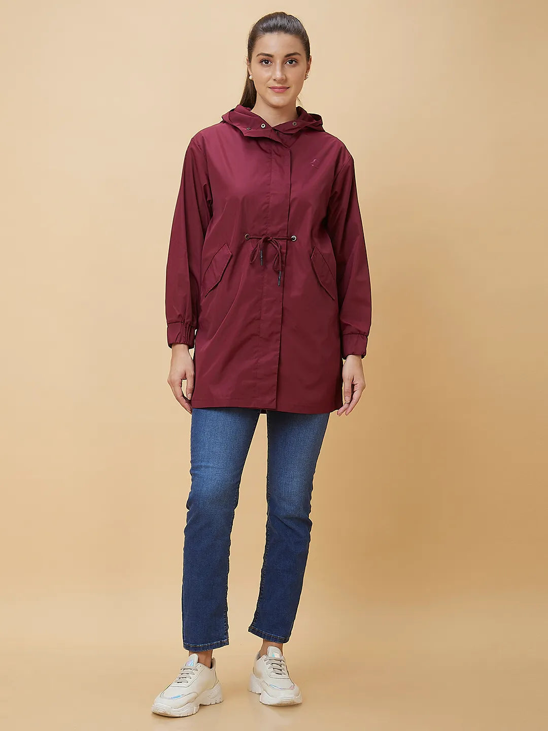 Being Human Clothing Women Easy Fit Hoody Neck T-Shirts Maroon