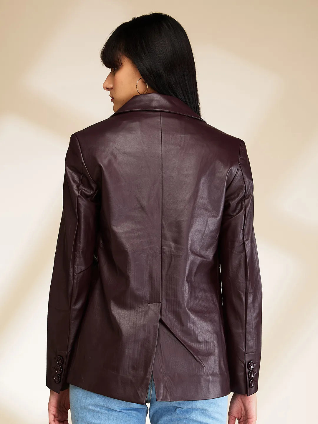 Wine Slim Fit Long Sleeve Women's Jacket By Being Human Clothing