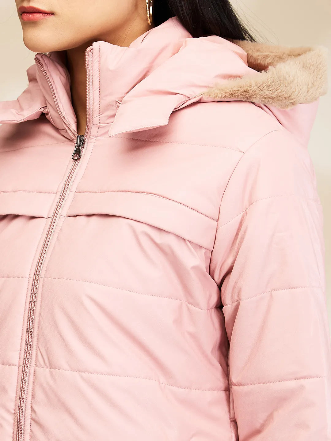 Pink Slim Fit Long Sleeve Women's Jacket By Being Human Clothing