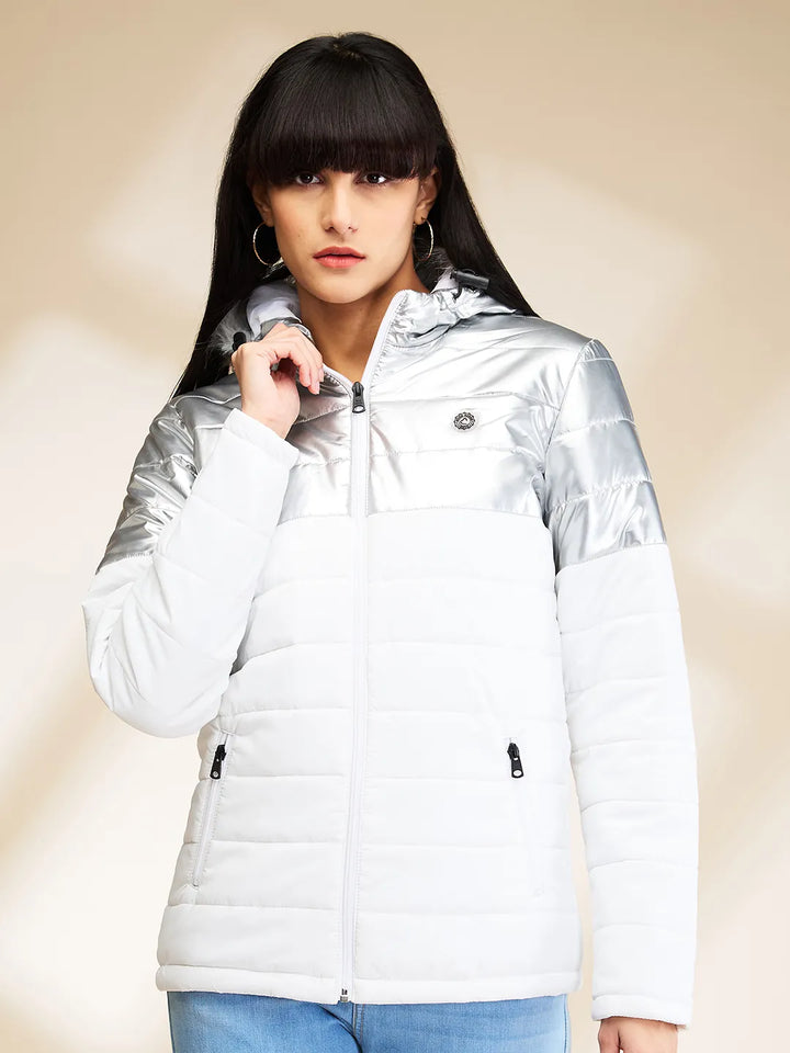 Silver Basic Fit  Long Sleeves Women's Jacket by Being Human Clothing