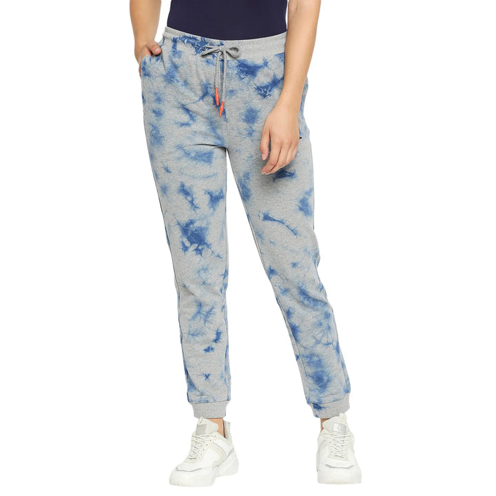 Grey Mid Rise Regular Fit Cotton Women's Track Pants