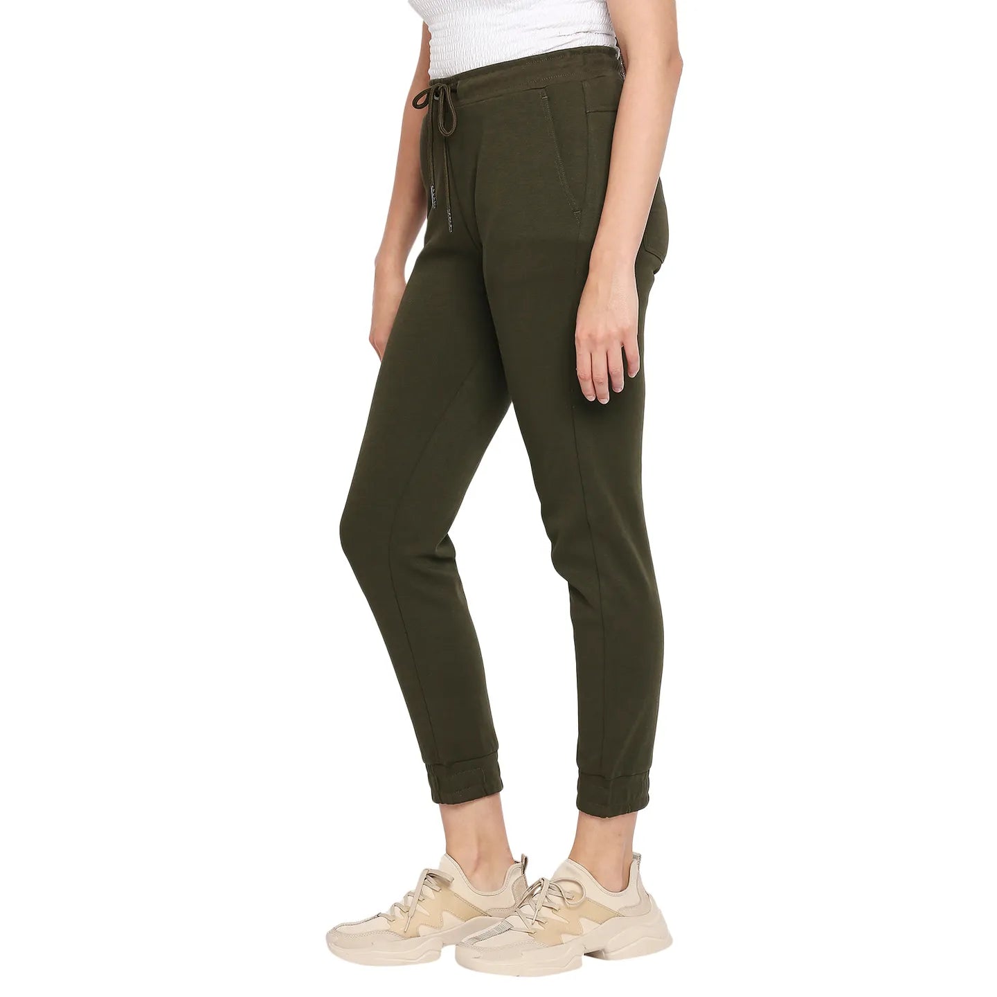Being Human Clothing Women Boxy Fit  Track-Olive