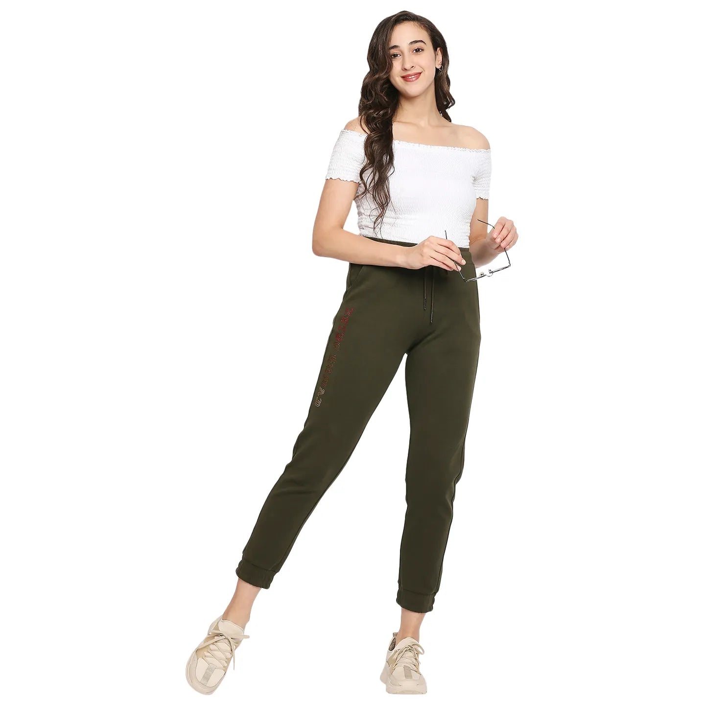 Being Human Clothing Women Boxy Fit  Track-Olive