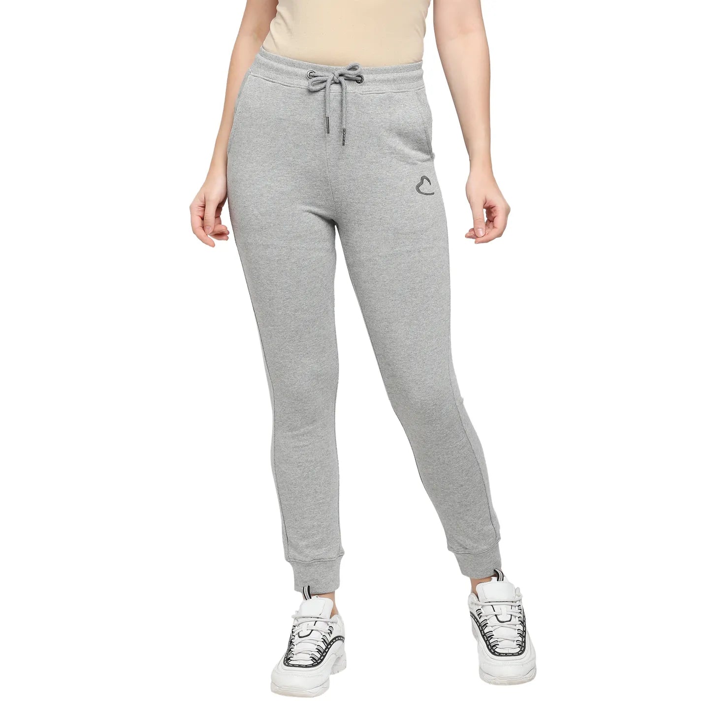 Being Human Clothing Women Slim  Fit Jogger Track-Grey Melange
