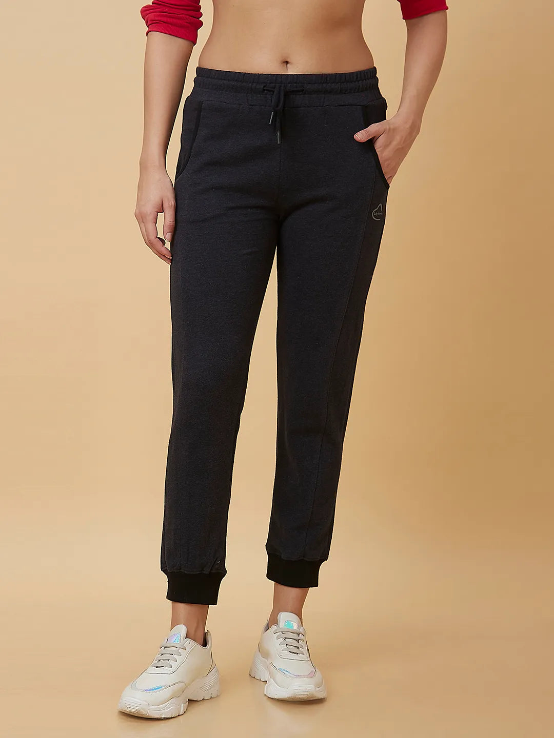 Women Regular Fit None Track Charcoal by Being Human Clothing