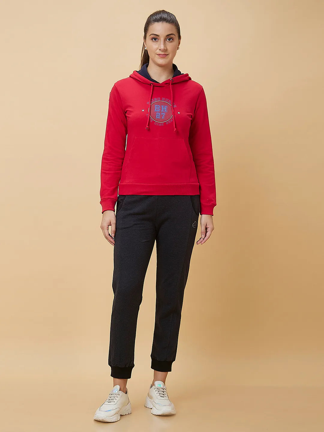 Women Regular Fit None Track Charcoal by Being Human Clothing