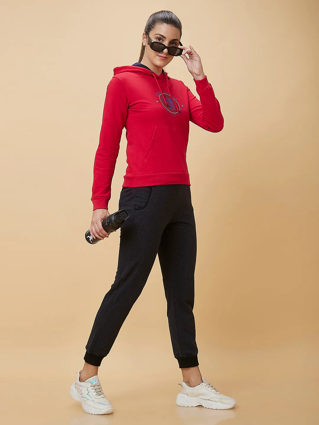 Women Regular Fit None Track Charcoal by Being Human Clothing