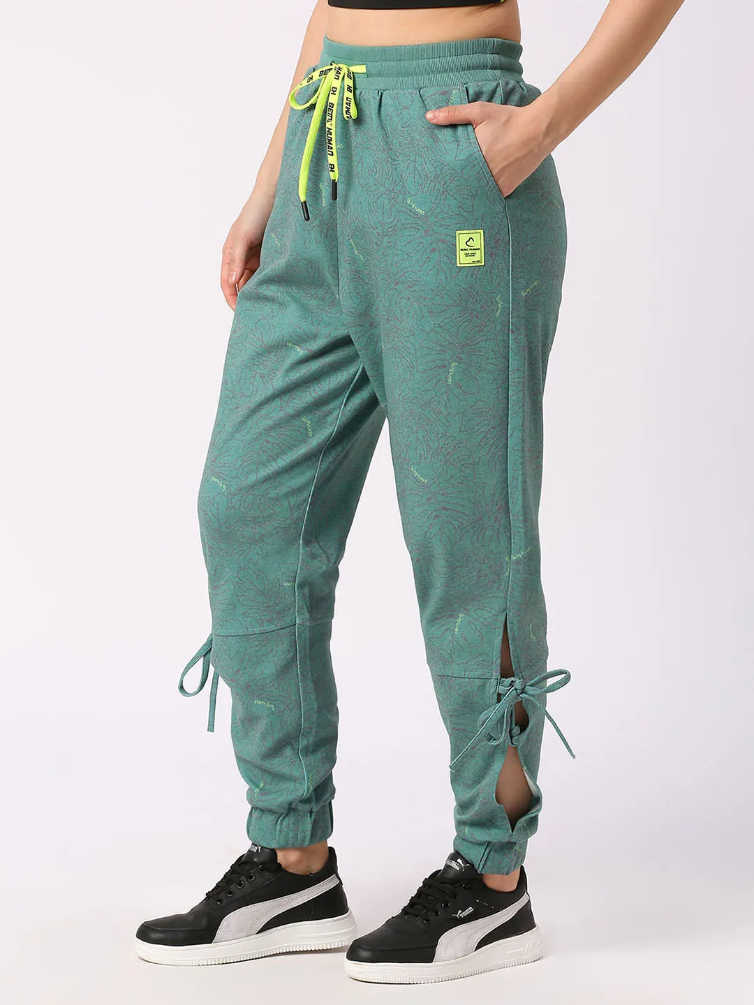 Being Human Clothing Women Drop Crotch Loose Fit Joggers-Alpine Green