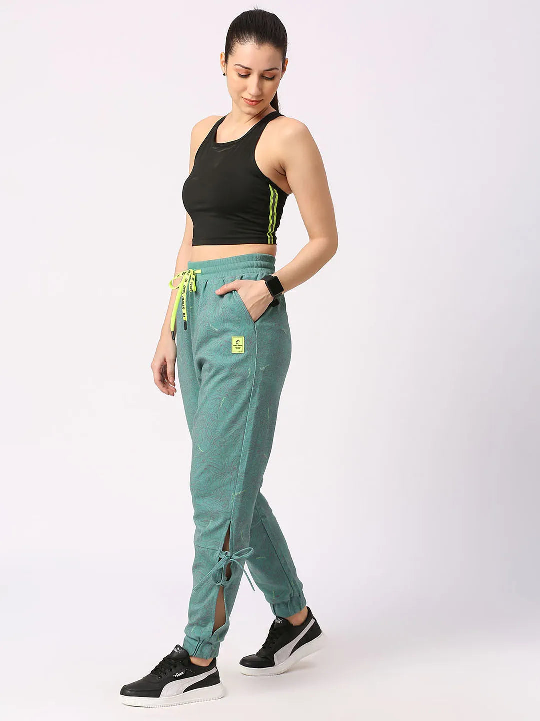Being Human Clothing Women Drop Crotch Loose Fit Joggers-Alpine Green