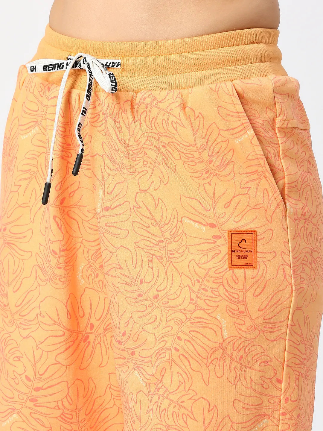 Women Drop Crotch Loose Fit Joggers-Amber Yellow by Being Human Clothing