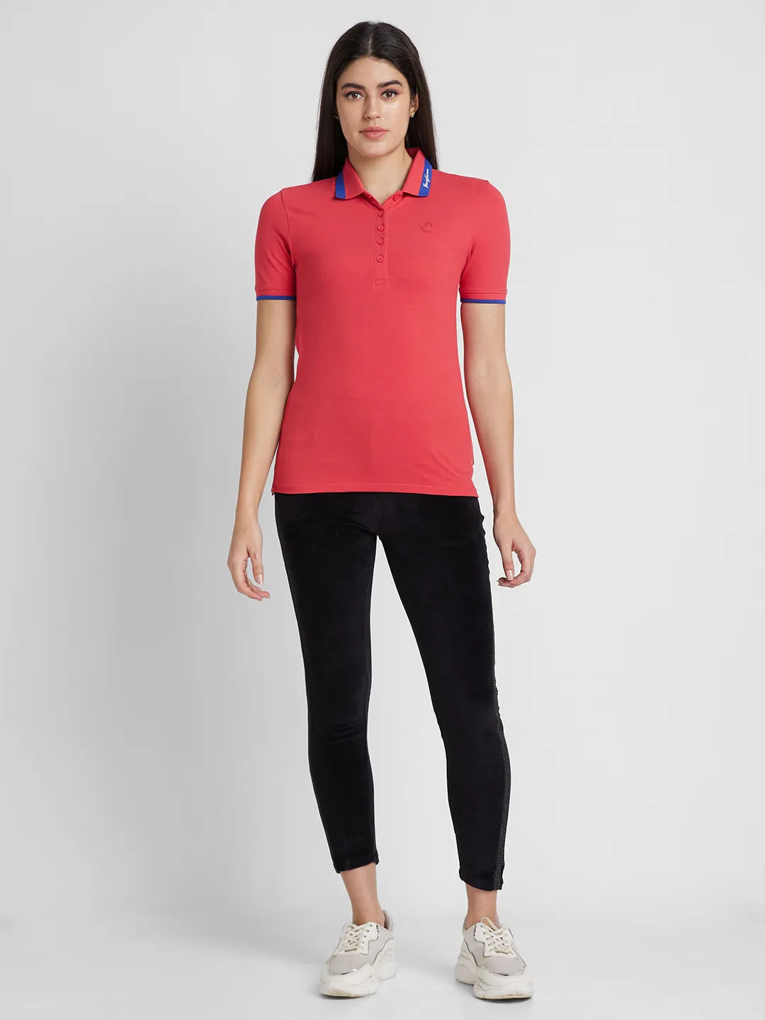 Black Slim Fit Women's Cotton Blend Leggings By Being Human Clothing