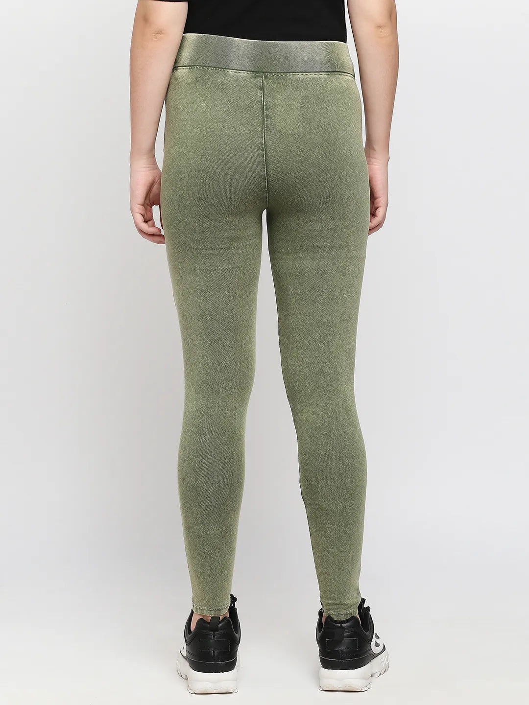 Being Human Clothing Women Skin Tight Leggings-Olive