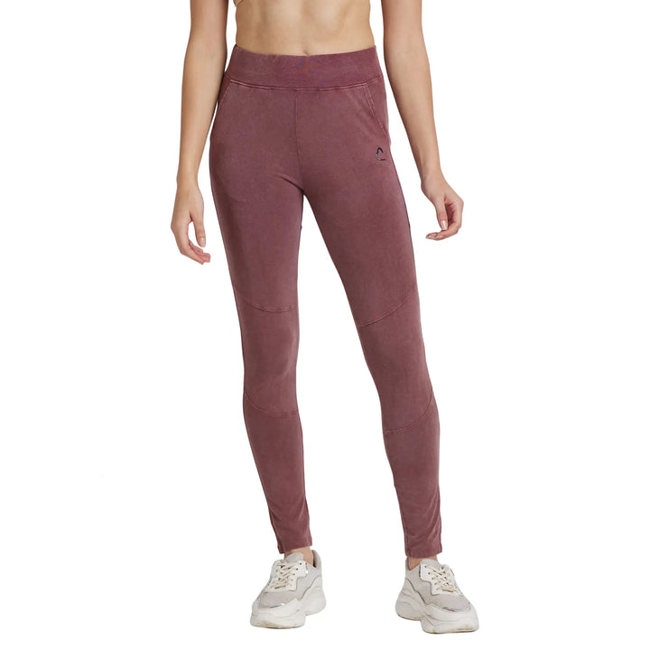 Pink Slim Fit Women's Cotton Leggings By Being Human Clothing