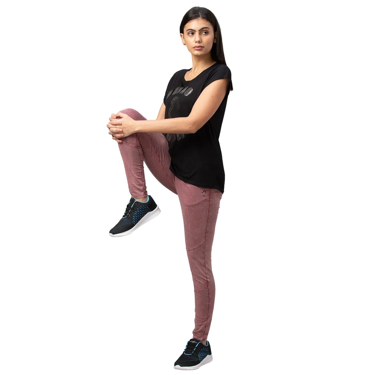 Women skin tight Leggings-Raspberry by Being Human Clothing