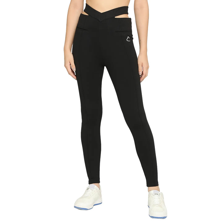 Black Slim Fit Women's Cotton Leggings