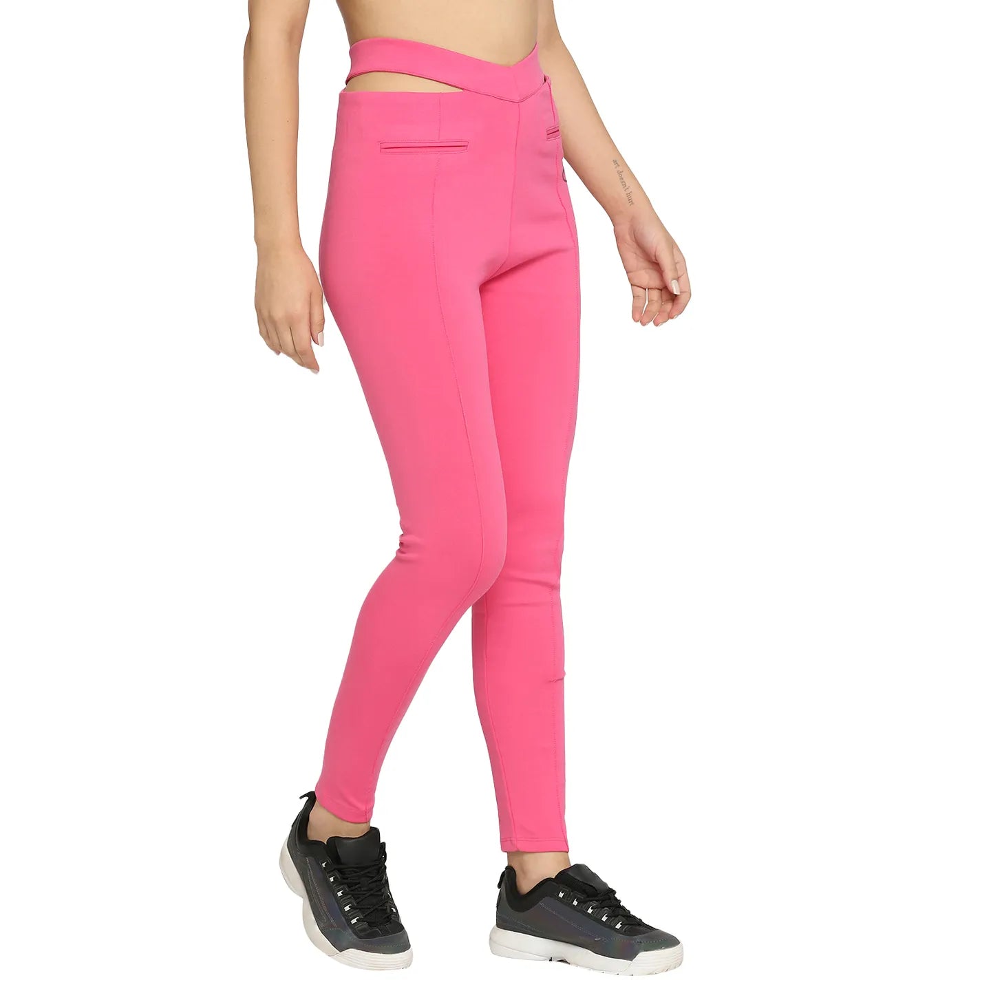 Being Human Clothing Women Skin Tight Leggings-Pink Glo