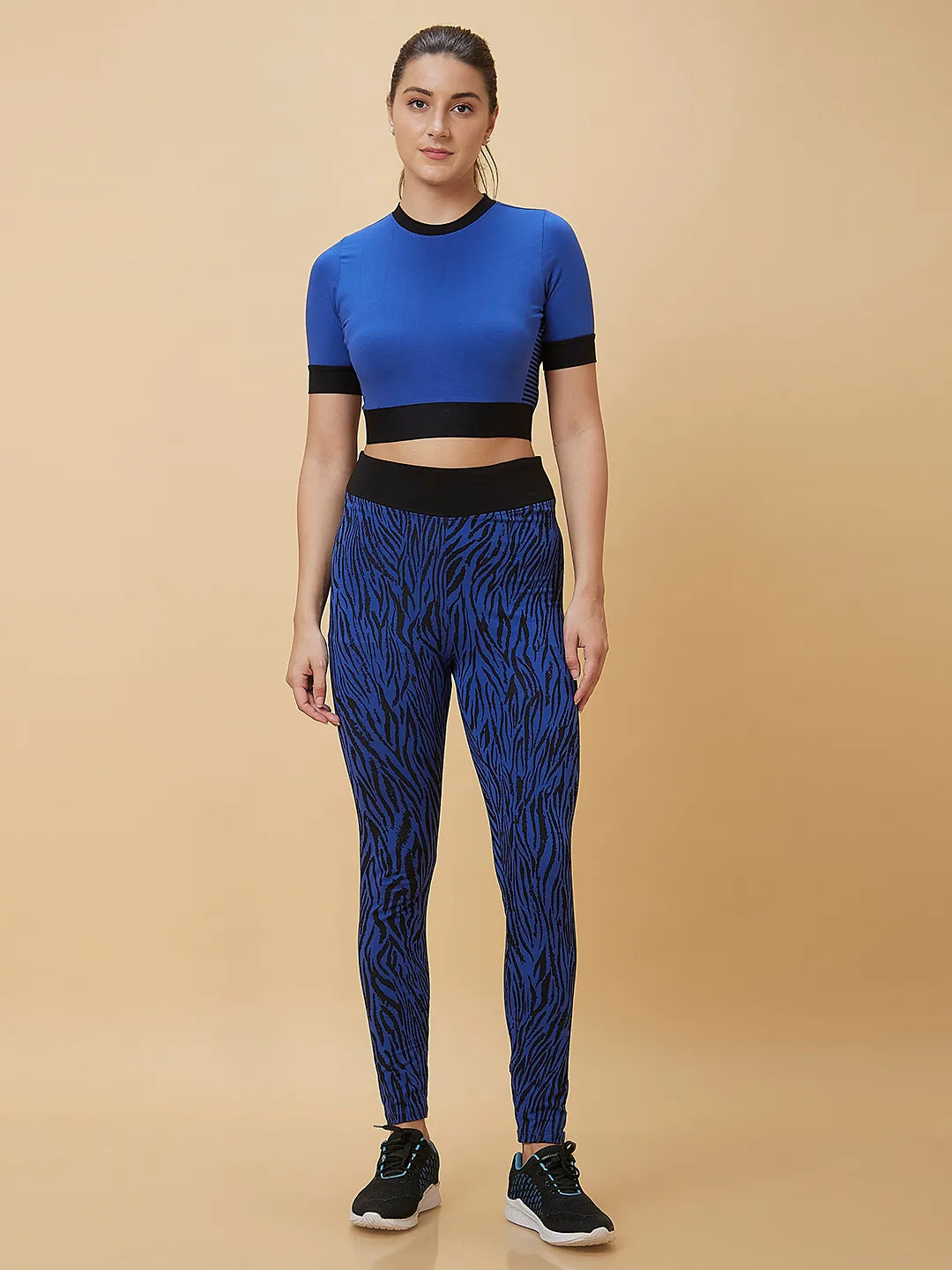 Being Human Clothing Women Legging Fit None Leggings Cobalt & Black