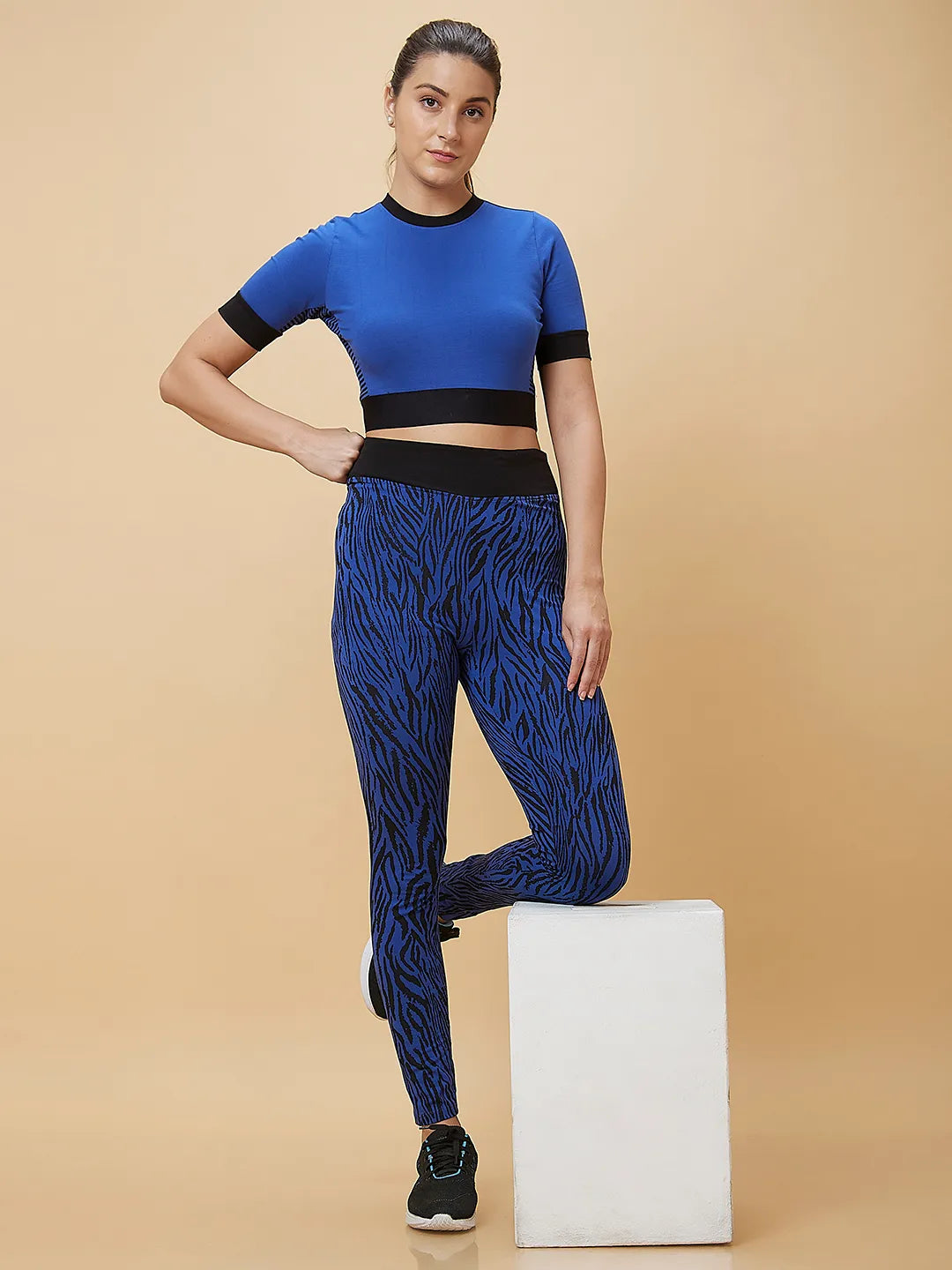 Being Human Clothing Women Legging Fit None Leggings Cobalt & Black