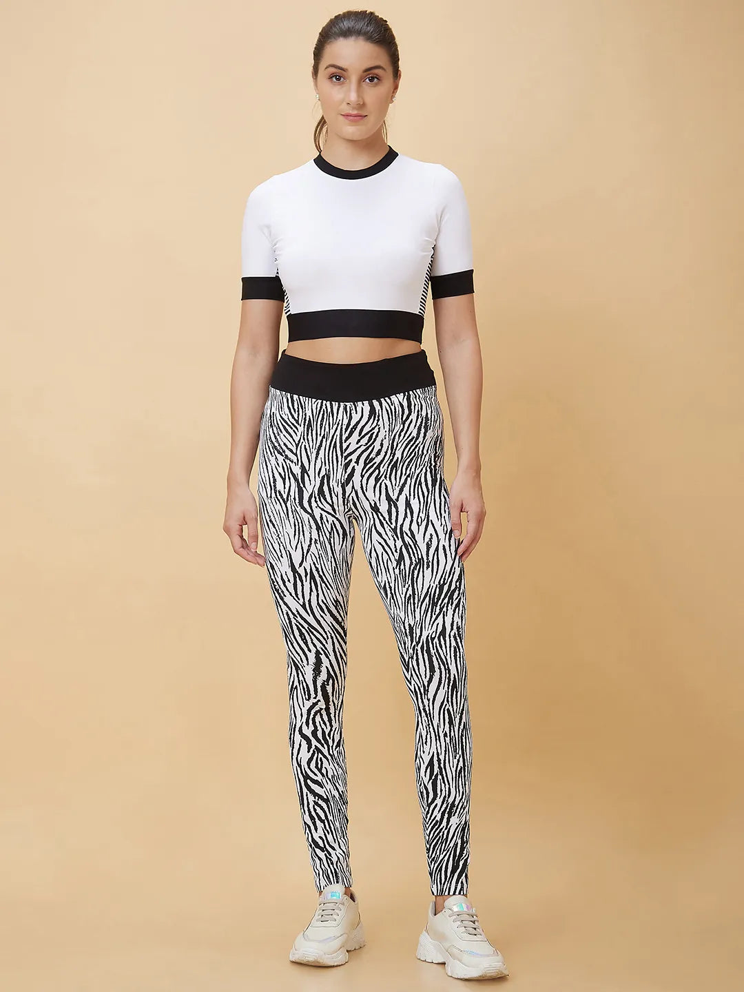 Being Human Clothing Women Legging Fit None Track White & Black