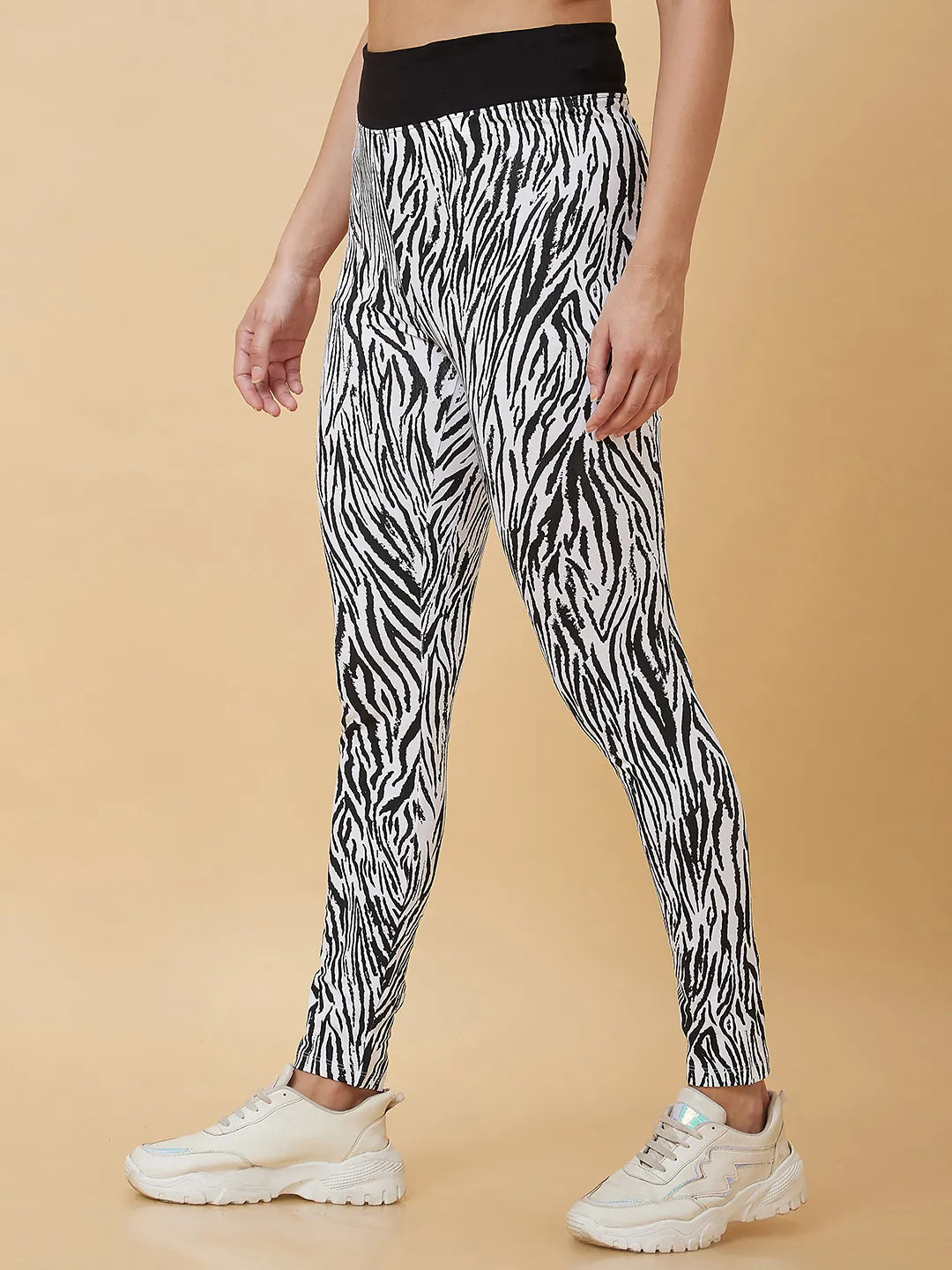 Being Human Clothing Women Legging Fit None Track White & Black