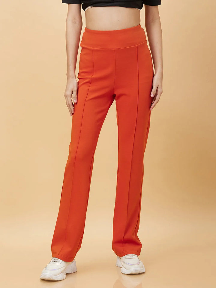 Orange Bootcut Fit Women's Leggings By Being Human Clothing