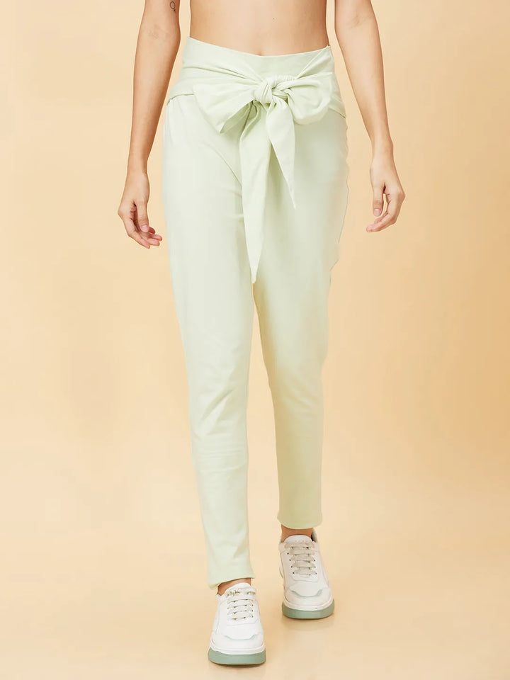 Green Skinny Fit Women's Cotton Leggings By Being Human Clothing