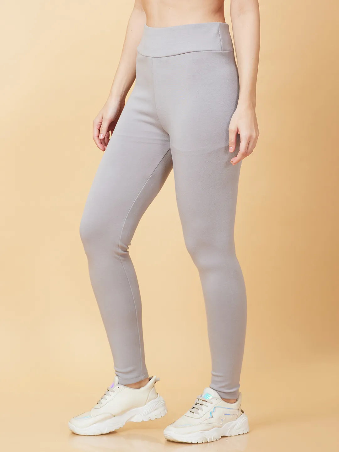 Being Human Clothing Womens-Bottom Leggings Grey