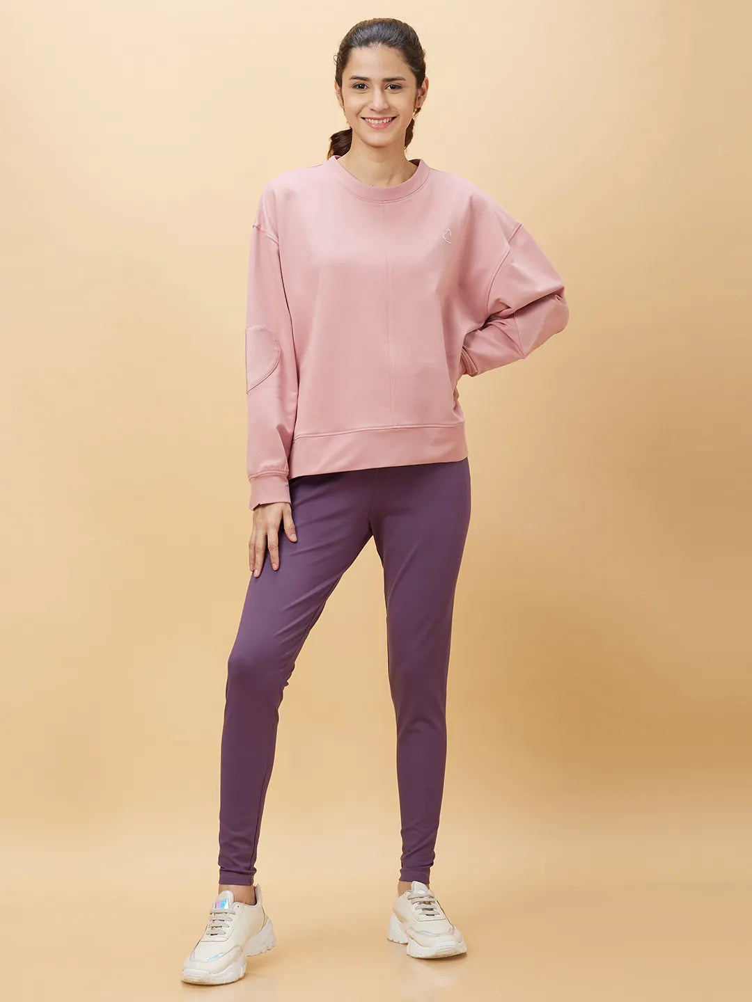 Womens-Bottom Leggings Deep Mauve by Being Human Clothing