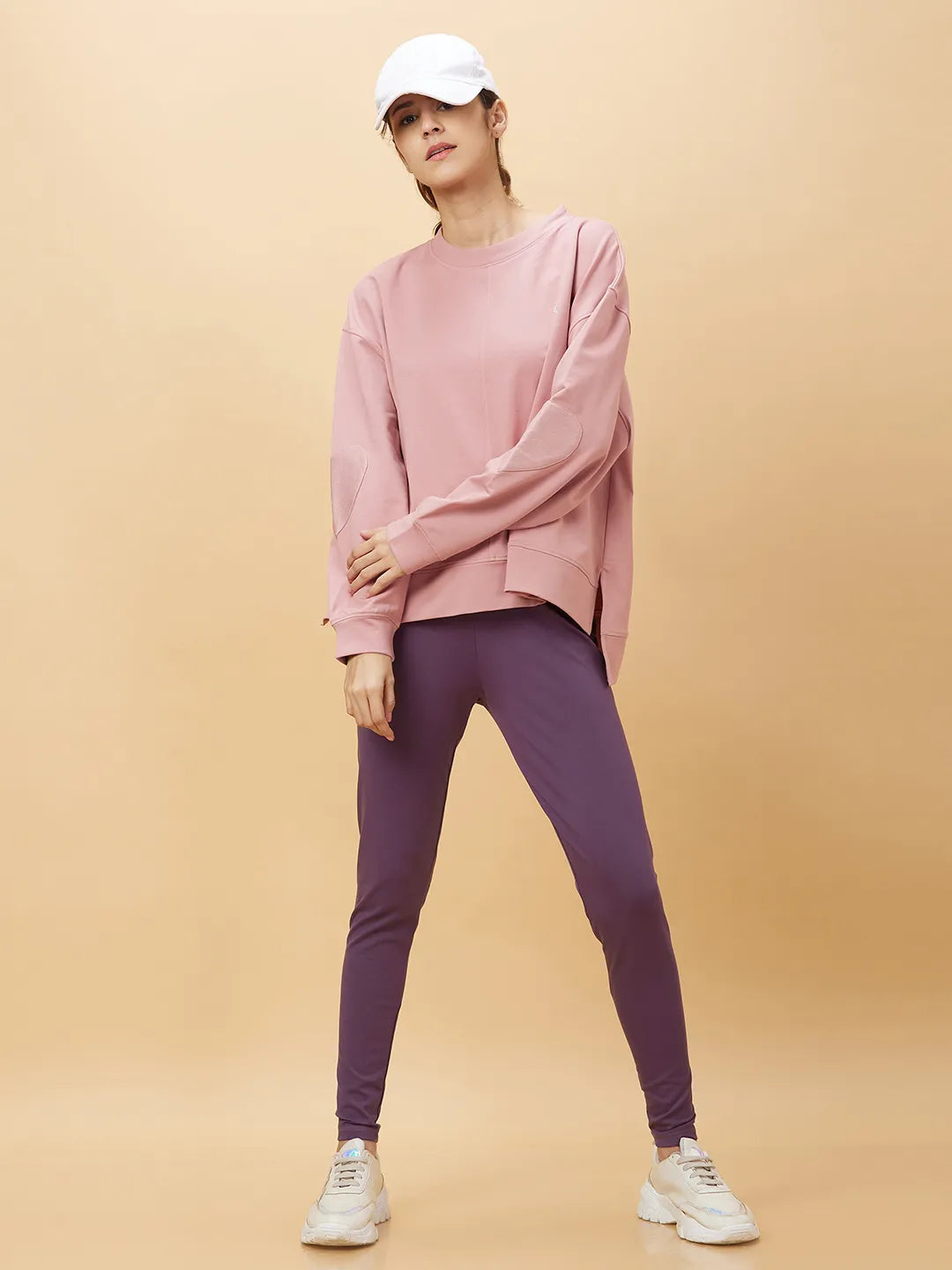 Womens-Bottom Leggings Deep Mauve by Being Human Clothing