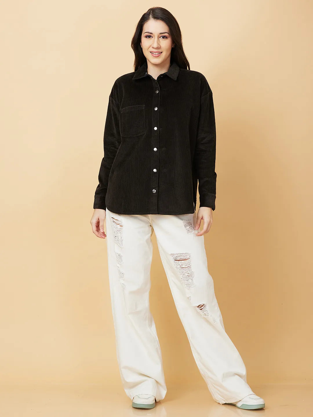 Womens-Top Shirts Dark Olive by Being Human Clothing