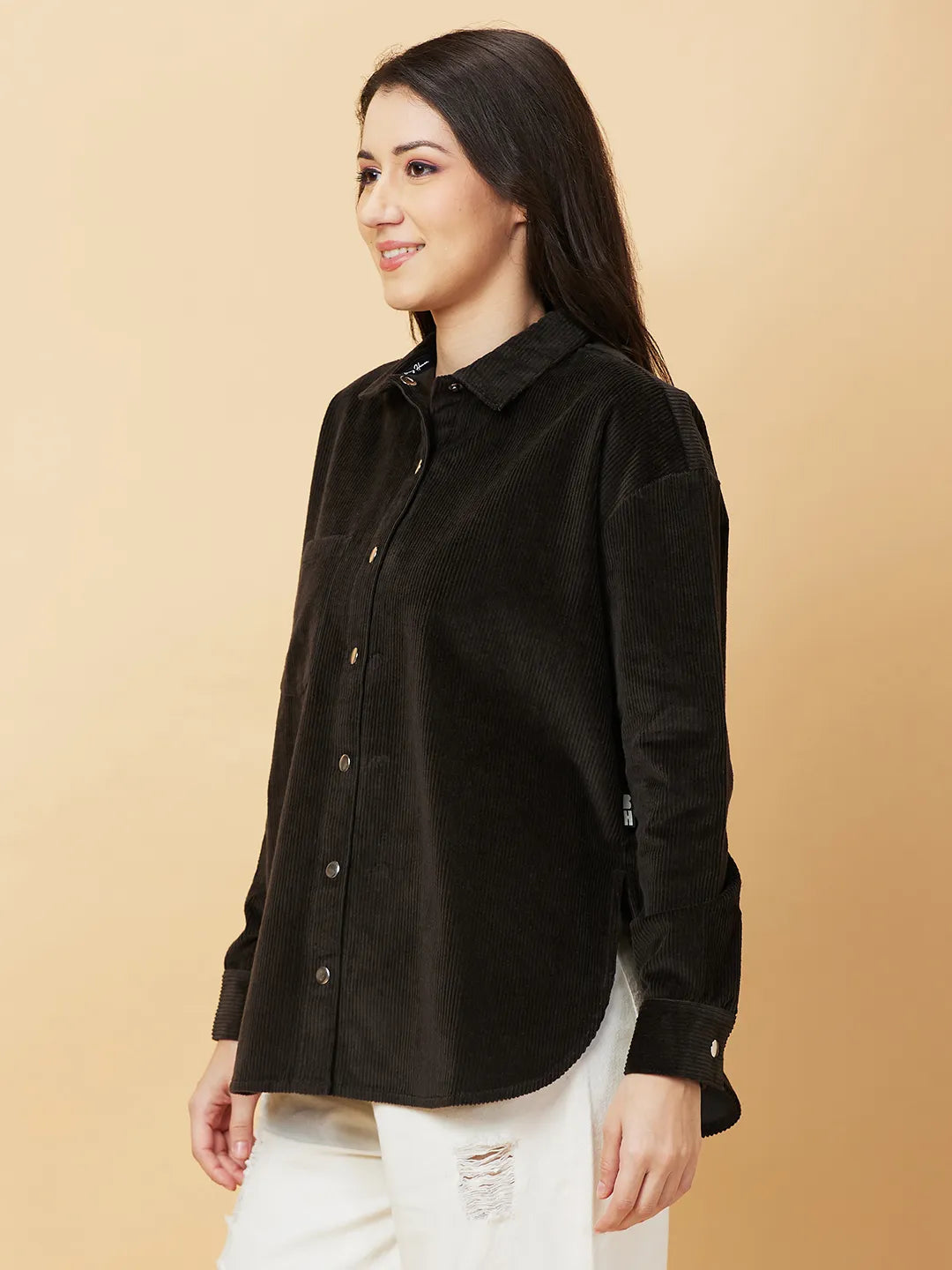 Womens-Top Shirts Dark Olive by Being Human Clothing