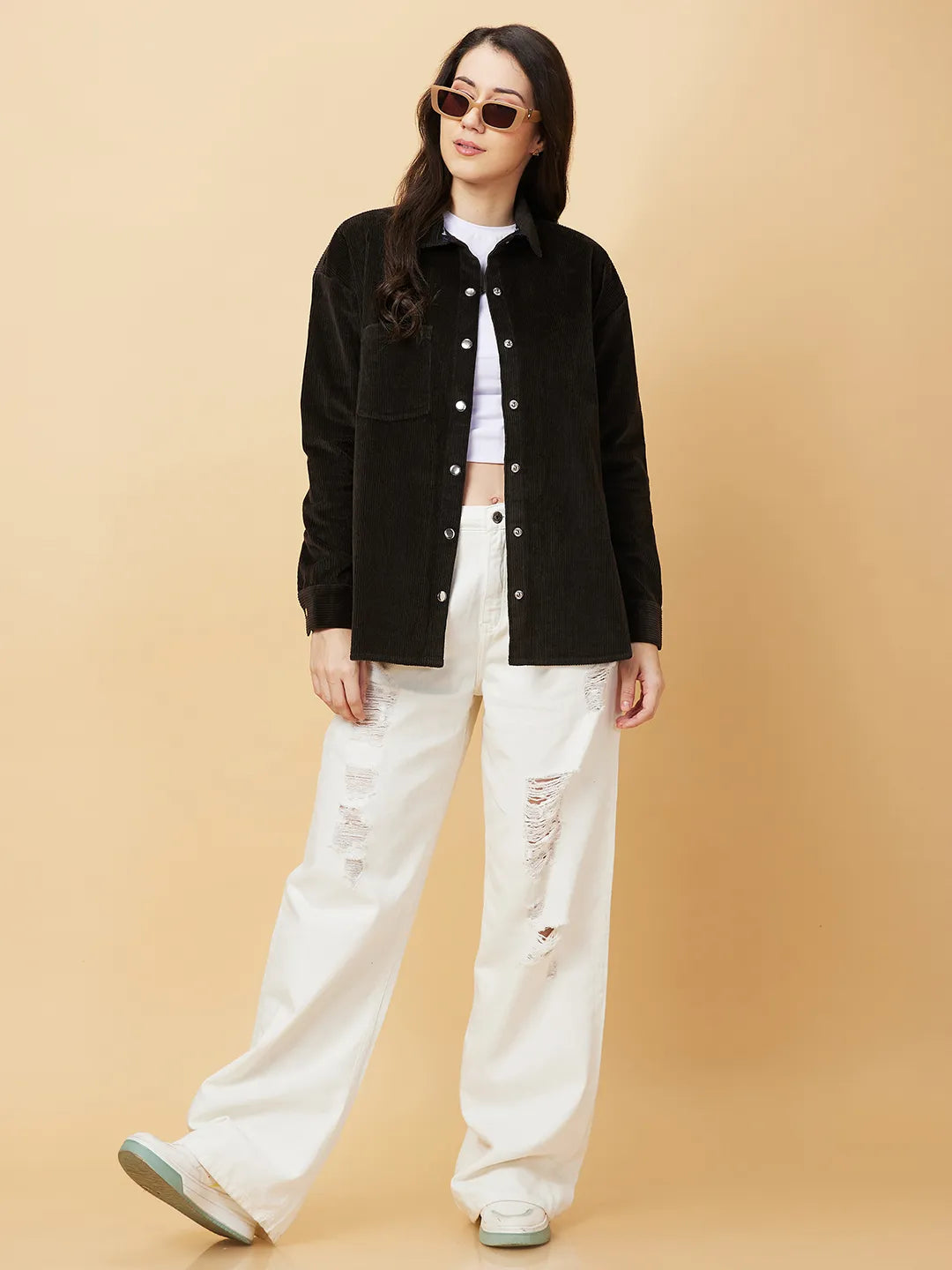 Womens-Top Shirts Dark Olive by Being Human Clothing