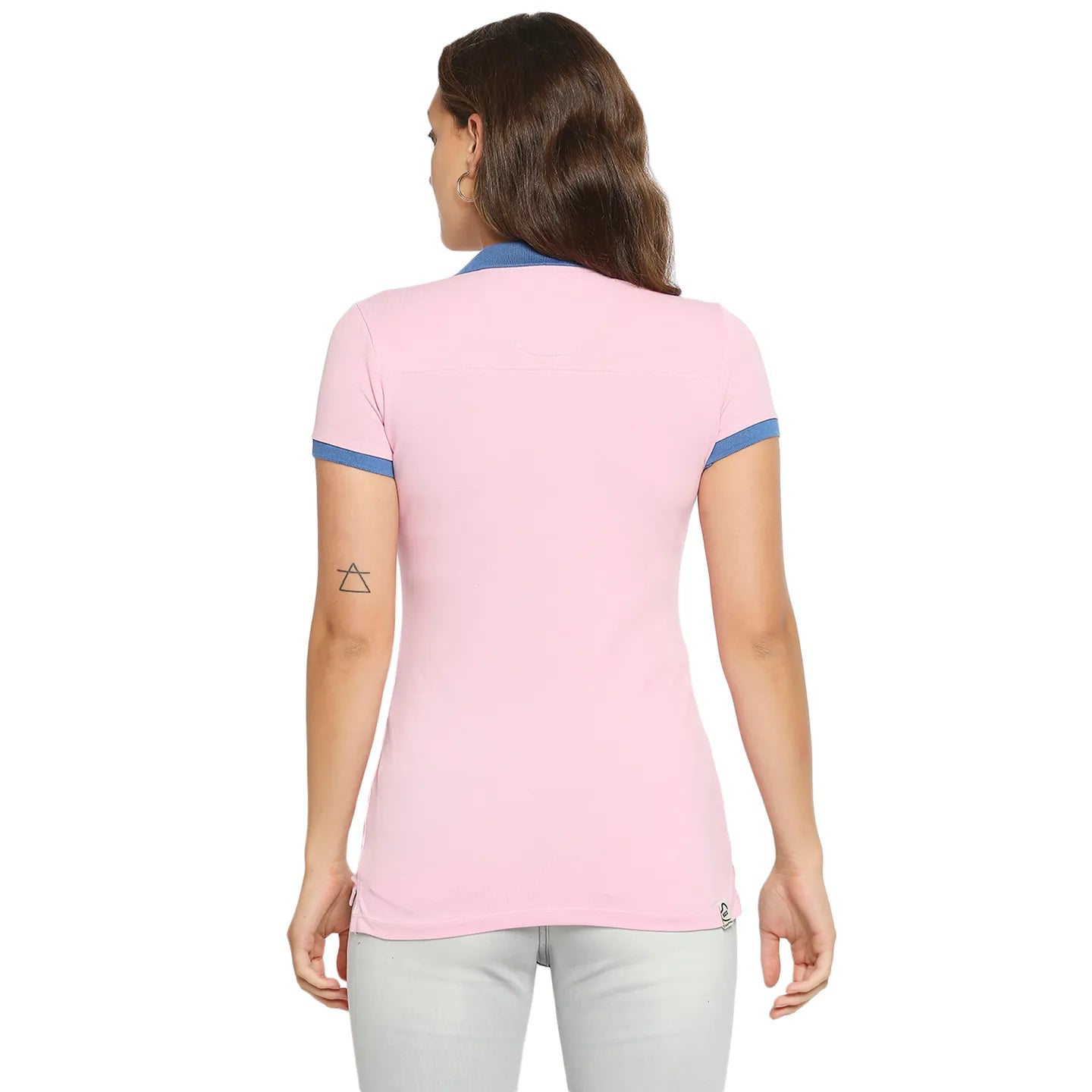 Being Human Clothing Women Slim Fit Polo Neck T-Shirts-Plastic Pink