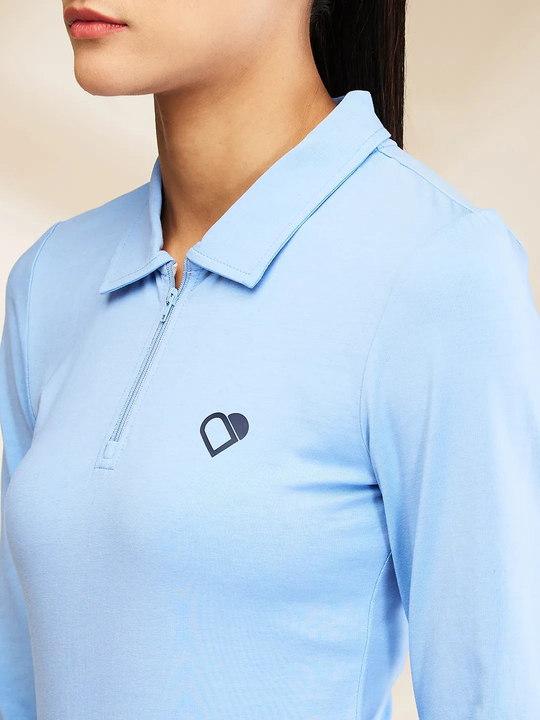 Being Human Clothing Womens-Top Polo Neck Powder Blue