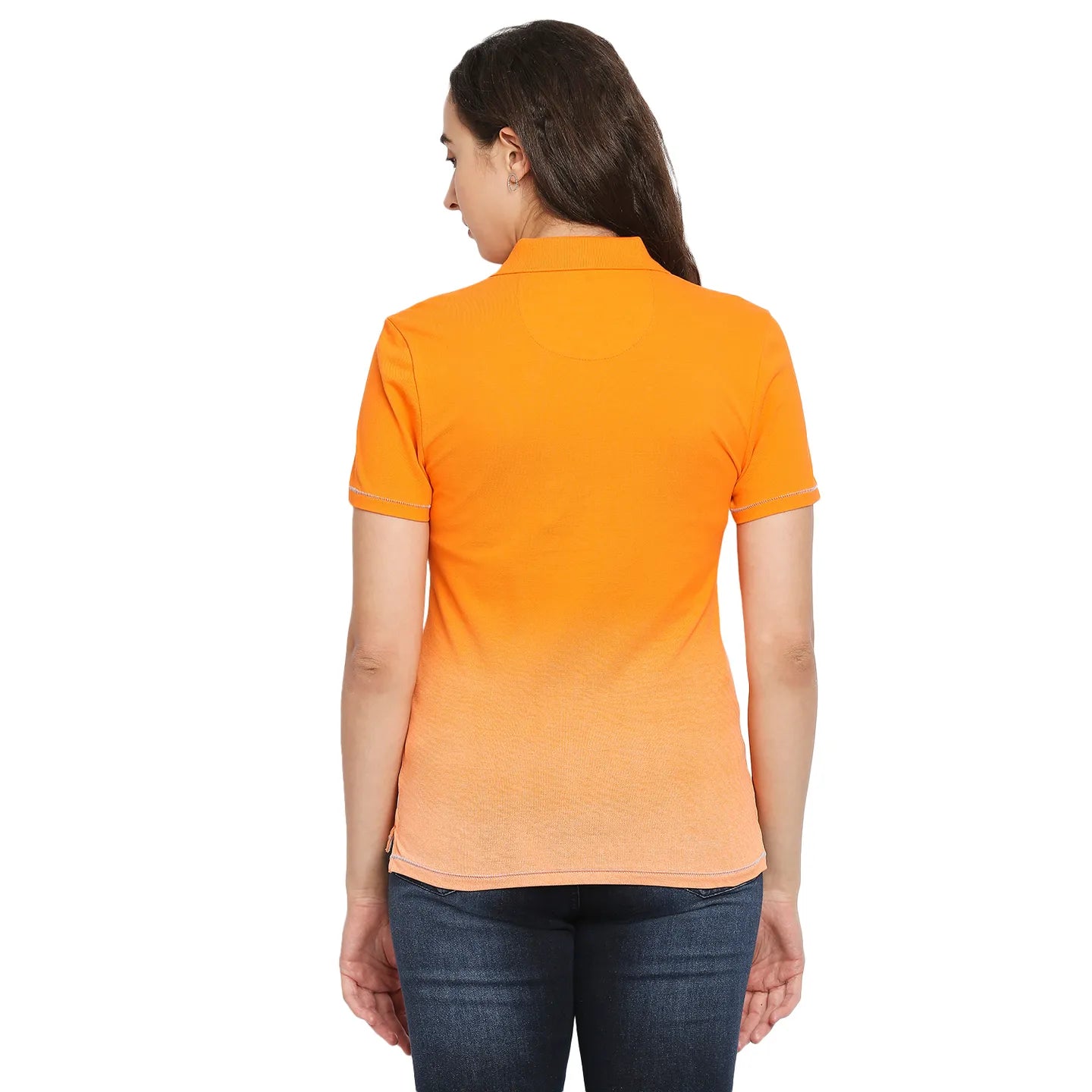 Being Human Clothing Women Polo Neck T-Shirts-Orange Tiger