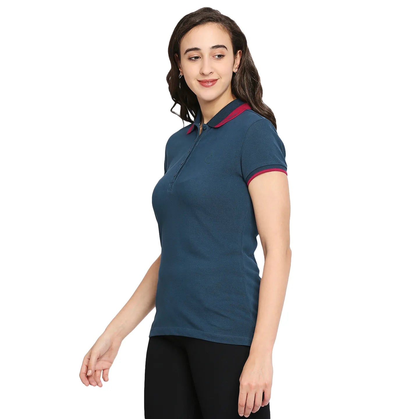 Being Human Clothing Women Polo Neck T-Shirts-Moonlight Ocean