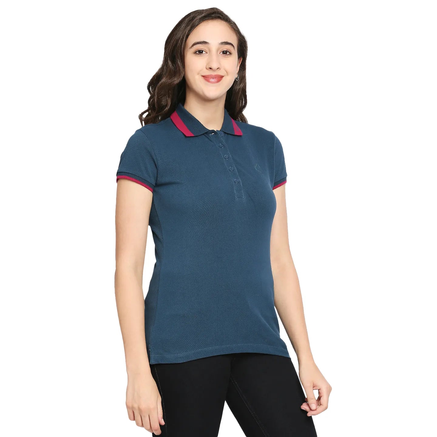 Being Human Clothing Women Polo Neck T-Shirts-Moonlight Ocean