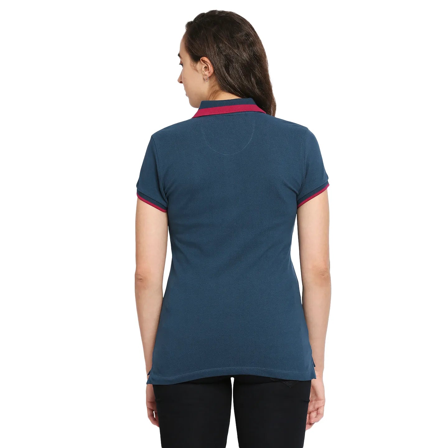 Being Human Clothing Women Polo Neck T-Shirts-Moonlight Ocean