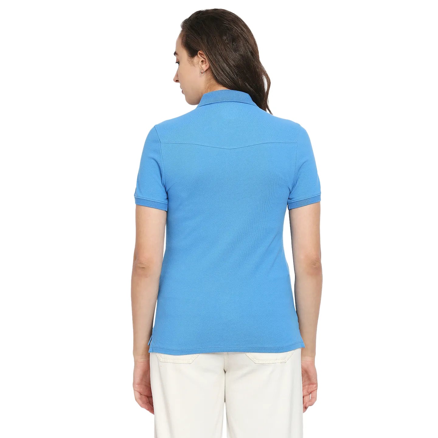 Being Human Clothing Women Polo Neck T-Shirts-Dazzling Blue