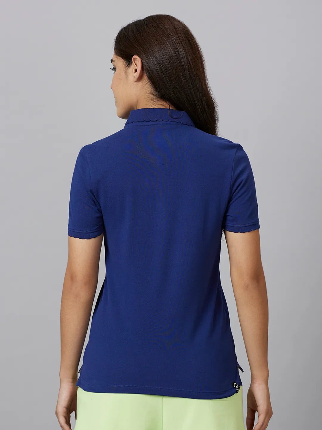 Being Human Clothing Women Polo Neck T-Shirts-Royal Blue