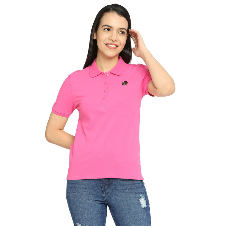 Rose Pink Semi Fit Women's Cotton T-Shirt By Being Human Clothing