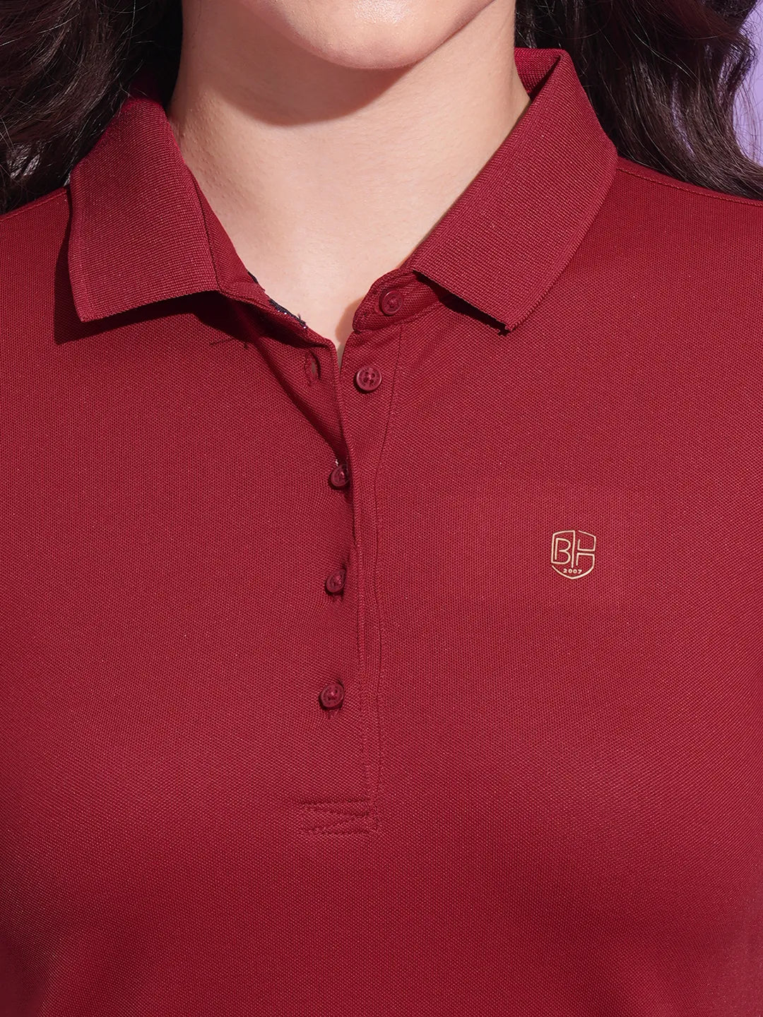 Being Human Clothing Women Semi Fit T-Shirts-Dark Red